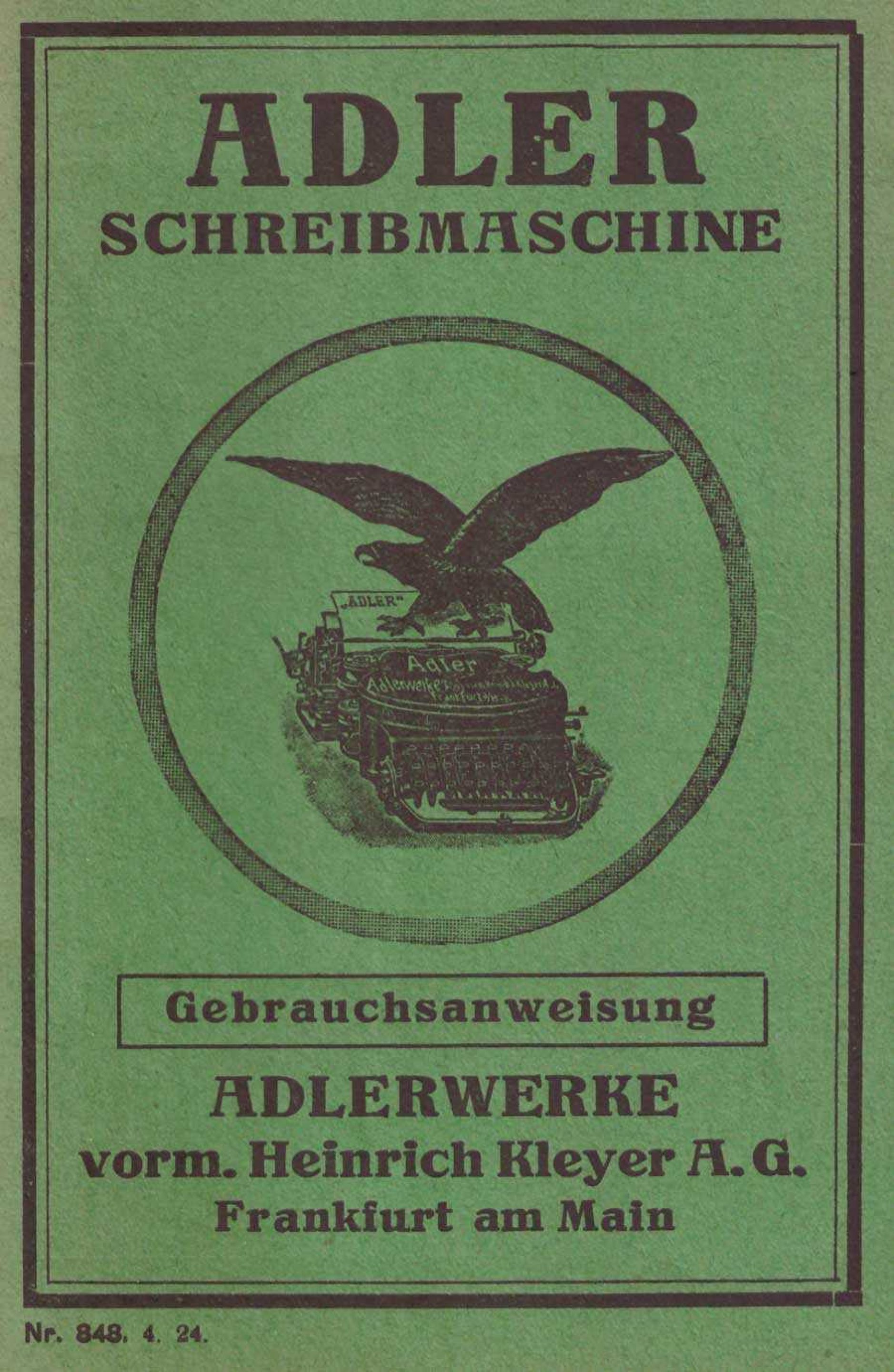 Adler Katalog Schreibmaschine web