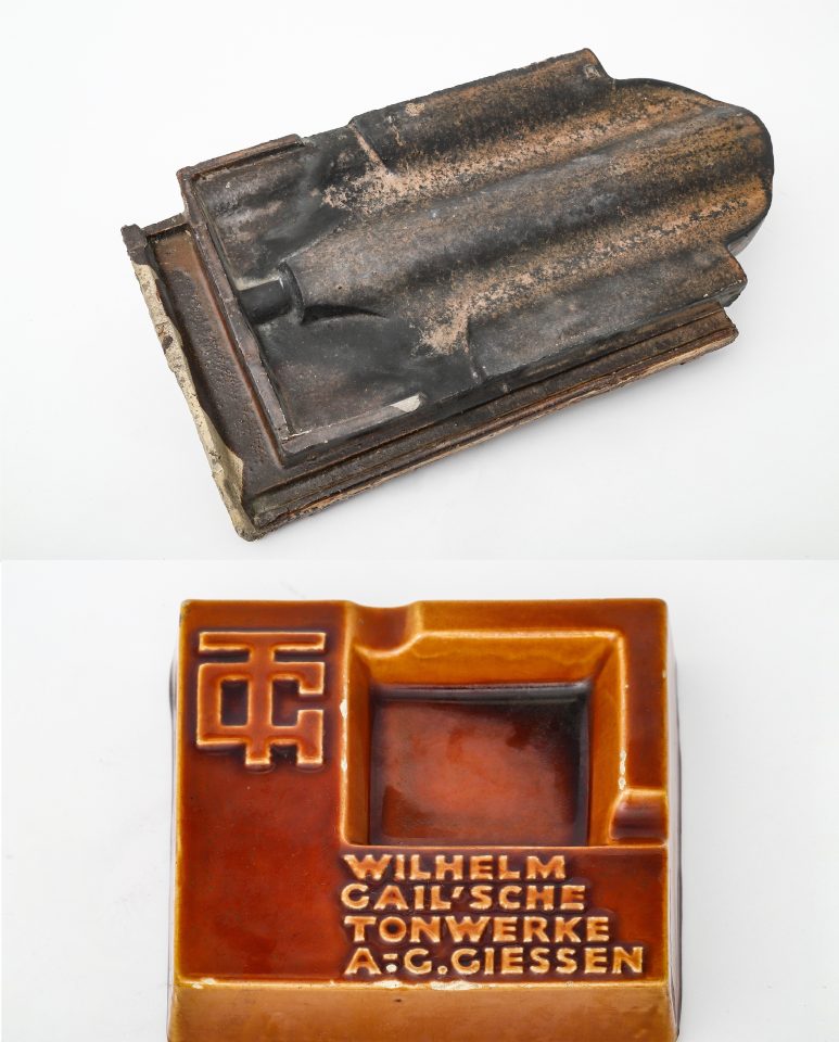 Dachziegel und Aschenbecher Dachziegel und Aschenbecher