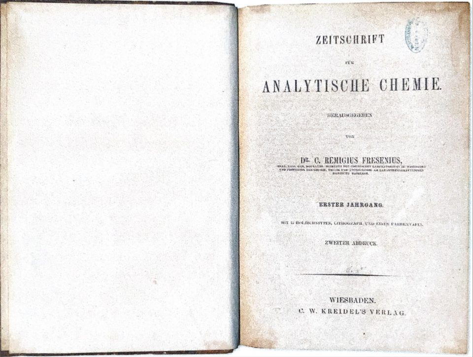 Zeitschrift für analytische Chemie Zeitschrift für analytische Chemie